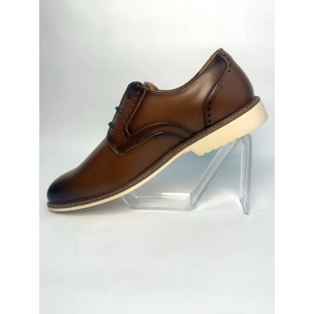 Stacy Adams Wescott Boys Oxford Dress Shoes Cognac US Size 5M New